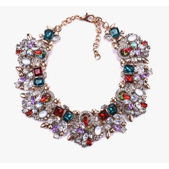 ♥️ Stunning & Sparkling multicolored crystal statement necklace ♥️ - Picture 4 of 7